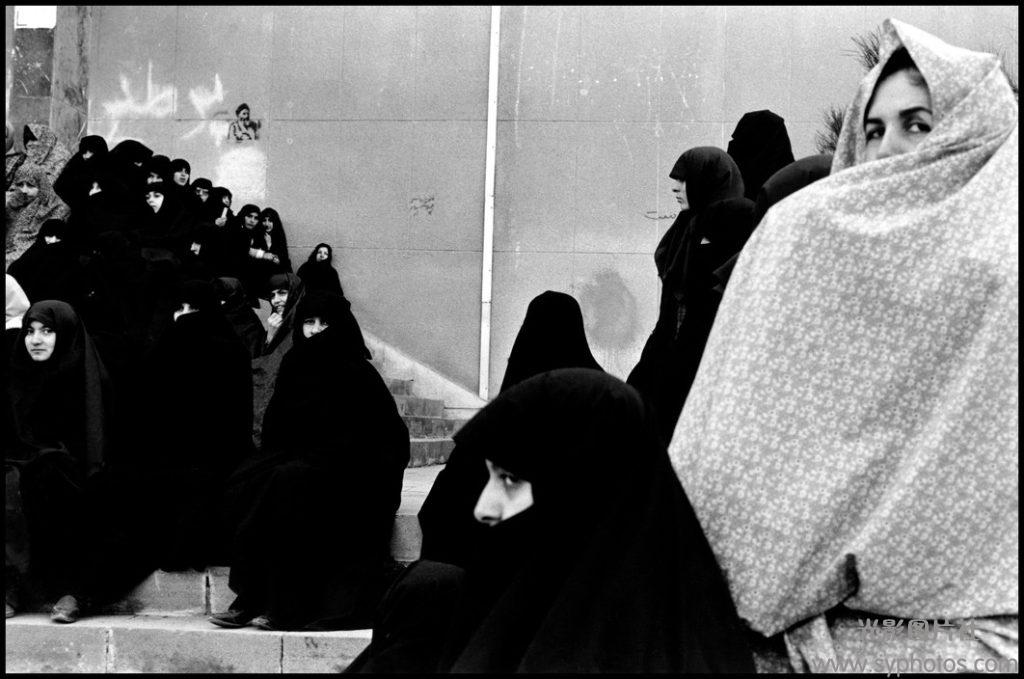 IRAN. Tabriz. 1979. Meeting in a stadium.