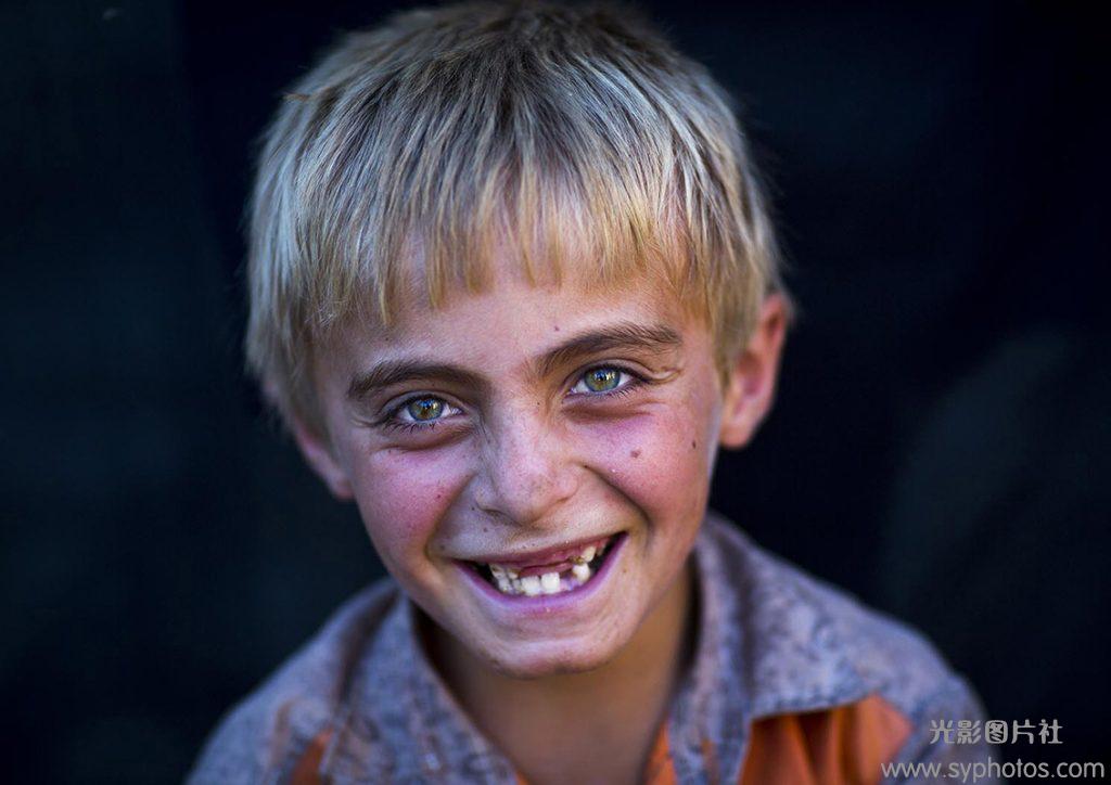 Kurdish Boy With Blue Eyes, Palangan, Iran